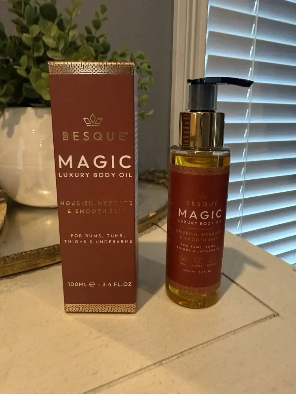 Besque Magic Body Oil for Women 3.38 fl oz Hydrating Moisturizing After Shower